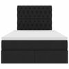 vidaXL Ł&oacute;żko z miejscem na przechowywanie i materacem Czarny tkanina