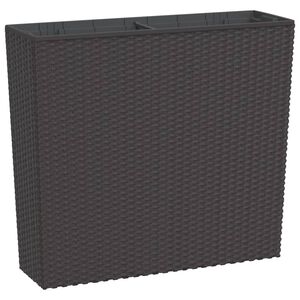 vidaXL Donica z pojemnikiem wewnętrznym, brązowa, 12/44 L, rattan PP