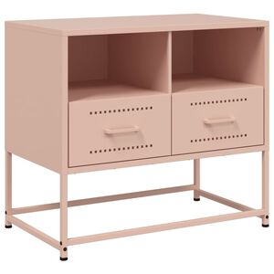vidaXL Szafka pod telewizor, r&oacute;żowa, 68x39x60,5 cm, stalowa