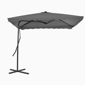 vidaXL Parasol ogrodowy na słupku stalowym, 250 x 250 cm, antracytowy