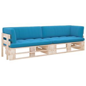 vidaXL Sofa 2-os. z palet, z poduszkami, impregnowane drewno sosnowe