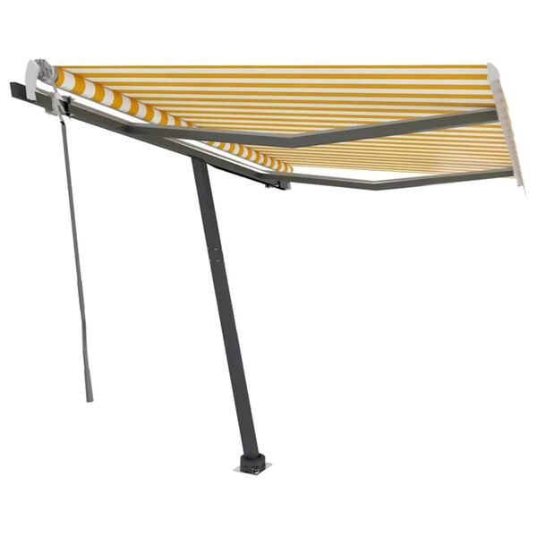 vidaXL Ręcznie zwijana markiza z LED, 300 x 250 cm, ż&oacute;łto-biała