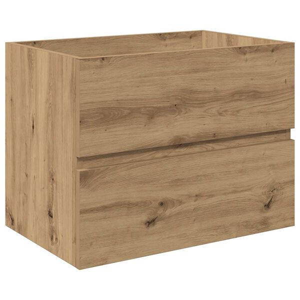 vidaXL Szafka pod umywalkę z wbudowaną umywalką i baterią dąb artisan