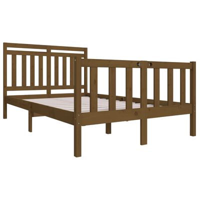 vidaXL Rama łóżka, miodowy brąz, lite drewno, 120 x 200 cm