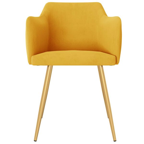 vidaXL Krzesła stołowe, 2 szt., ż&oacute;łte, obite aksamitem