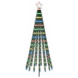 vidaXL Choinka świąteczna LED 180 cm 255 LED Wielokolorowy Stal Czarny