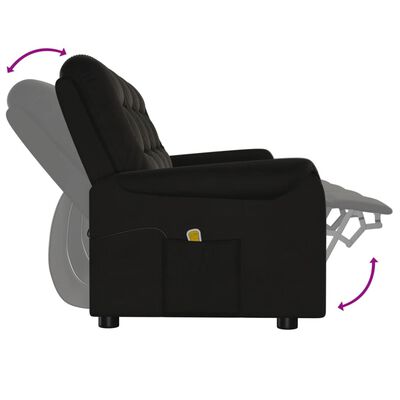 vidaXL 4-os. masujący fotel rozkładany, czarny, obity mikrofibrą