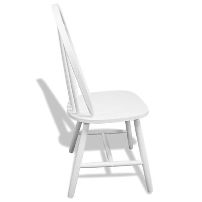 vidaXL Krzesła stołowe, 6 szt., białe, lite drewno kauczukowca