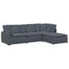 vidaXL Sofa modułowa z podn&oacute;żkiem i poduszkami aksamitna ciemnoszara