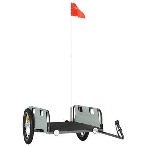 vidaXL Przyczepka rowerowa, szara, tkanina Oxford i żelazo