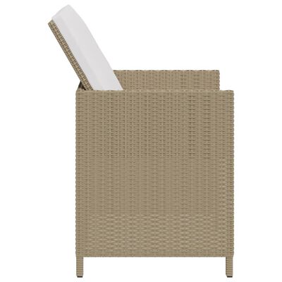 vidaXL Krzesła ogrodowe z poduszkami, 4 szt., polirattan, beżowe