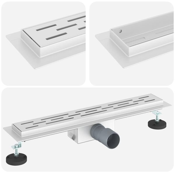 vidaXL Odwodnienie prysznicowe z designem linii Srebrny 50 cm
