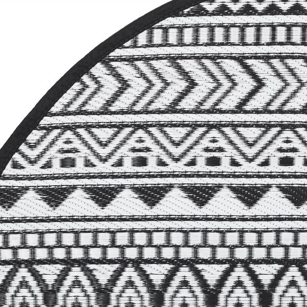 vidaXL Dywan zewnętrzny, ARAKIL czarny, &Oslash;160 cm, PP