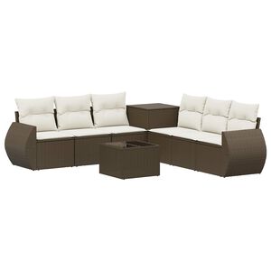 vidaXL Zestaw Sof 8 szt. Brązowy i kremowy biały