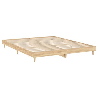 vidaXL Rama łóżka, dąb sonoma, 120x200 cm, materiał drewnopochodny