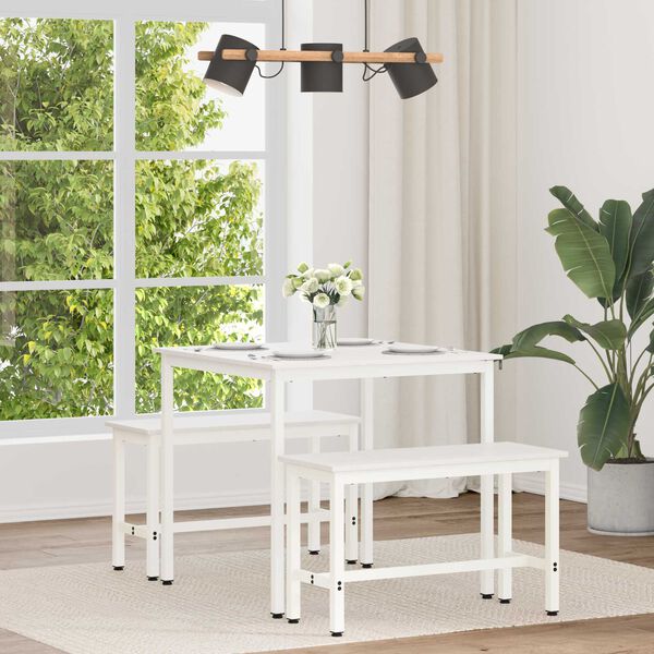 vidaXL St&oacute;ł jadalny Biały 80 x 80 x 75 cm Lite drewno sosnowe