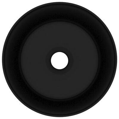 vidaXL Luksusowa, okrągła umywalka, matowa czerń, 40x15 cm, ceramiczna