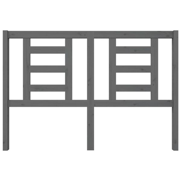 vidaXL Wezgłowie ł&oacute;żka, szare, 146x4x100 cm, lite drewno sosnowe