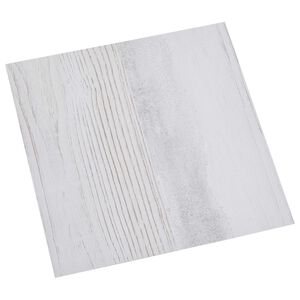 vidaXL Samoprzylepne Deski Podłogowe Biały i drewno 30,5 x 30,5 cm