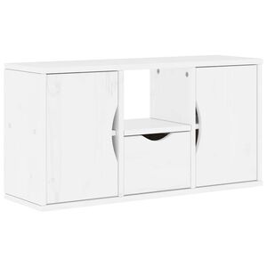vidaXL Szafka RTV z szufladą &bdquo;ODDA&rdquo; Biała 79x24x40cm Drewno lite Sosna