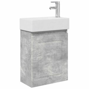 vidaXL Jednostka toaletowa z kranem Betonowy szary 45,5 x 22,5 x 84 cm