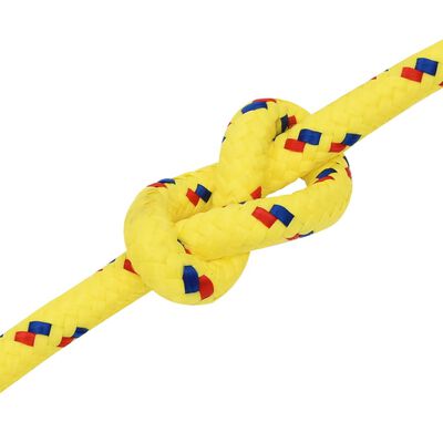 vidaXL Linka żeglarska, żółta, 14 mm, 50 m, polipropylen