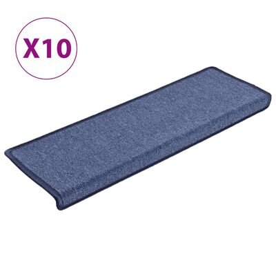 vidaXL Nakładki na schody, 10 szt., 65x21x4 cm, niebieskie