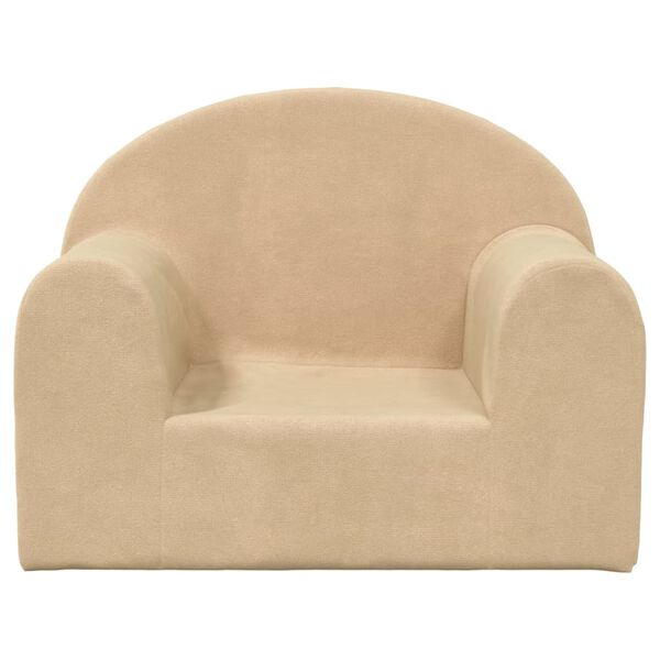 vidaXL Sofa dziecięca, kremowa, miękki plusz