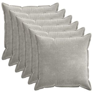 vidaXL Poszewka na poduszkę 6 pcs HOUTEN jasnoszary 80 x 80 cm