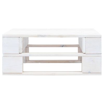 vidaXL Ogrodowy stołek z palet, impregnowane na biało drewno sosnowe