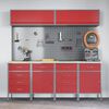 vidaXL Zestaw szafek roboczych z szufladą Z blokadą 10 pcs Czerwony