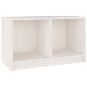 vidaXL Szafka pod telewizor, biała, 70x33x42 cm, lite drewno sosnowe