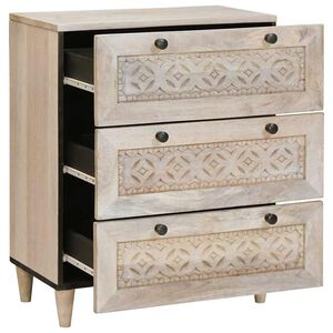 vidaXL Bufet Biały 60 x 33 x 75 cm lite drewno mango