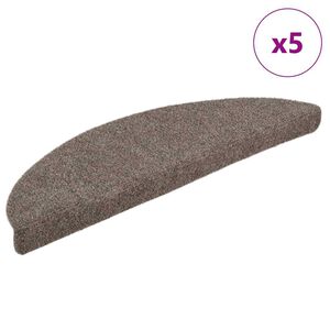 vidaXL Maty na schody samoprzylepne 5 szt. 56x17x3 cm beżowe p&oacute;łokrągłe