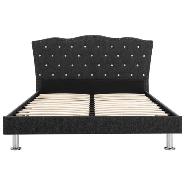 vidaXL Ł&oacute;żko z materacem, ciemnoszare, tkanina, 140 x 200 cm