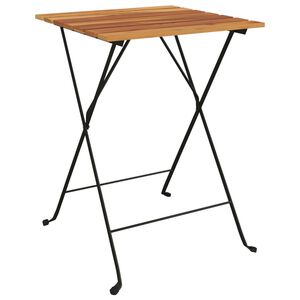 vidaXL Składany stolik bistro, 55x54x71 cm, lite drewno tekowe i stal