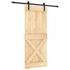 vidaXL Drzwi przesuwne Naturalny i czarny 85 x 210 cm