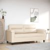 vidaXL Sofa 2-osobowa, beżowy, 140 cm, tapicerowana mikrofibrą