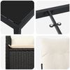 vidaXL Zestaw do jadalni w ogrodzie z poduszką 7 pcs Czarny polirattan