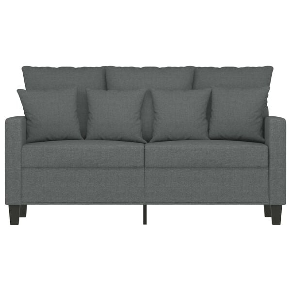 vidaXL Sofa 2-osobowa, ciemnoszara, 120 cm, tapicerowana tkaniną
