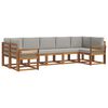 vidaXL Zestaw sof na zewnątrz z poduszką 7 pcs Naturalny i Jasny Szary