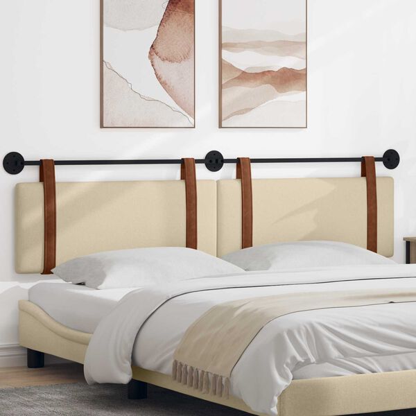 vidaXL Wisząca Głowa Gładki Kremowy 210 x 55 x 5 cm Antyczny PU