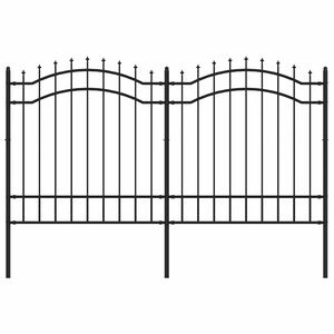 vidaXL Ogrodzenie ogrodowe Woerden z wł&oacute;cznią, czarne, 240x125 cm, stalowe