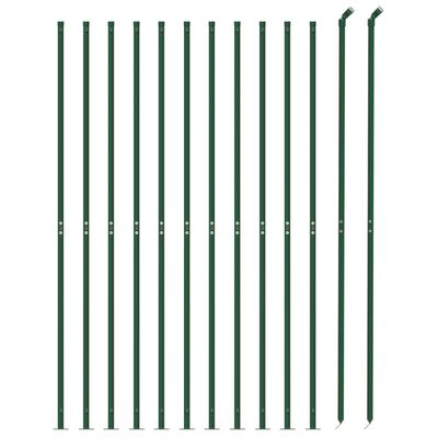 vidaXL Ogrodzenie z siatki, ze stopami słupków, zielone, 0,8x25 m