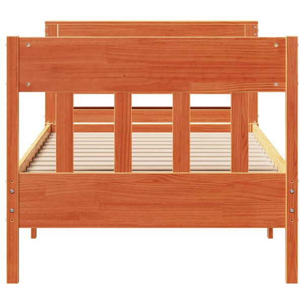 vidaXL Rama ł&oacute;żka bez materaca, woskowy brąz, 100x200 cm, lita sosna