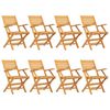 vidaXL Krzesła składane 8 szt. 55x62x90 cm Drewno lite Teak