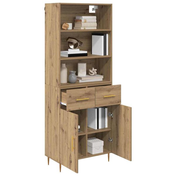 vidaXL Highboard z szufladą Dąb rzemieślniczy 69,5 x 34 x 180 cm