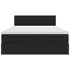 vidaXL Ł&oacute;żko z miejscem do przechowywania Czarny 140 x 190 cm Aksamit