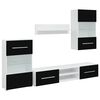 vidaXL 5-el. zestaw mebli TV z LED, czarny