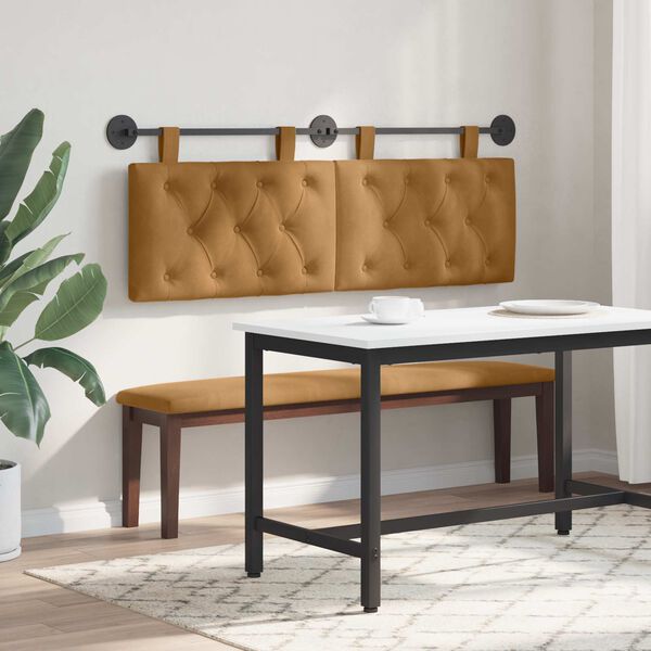 vidaXL Wisząca Głowa Brązowy 150 x 55 x 7 cm Aksamit